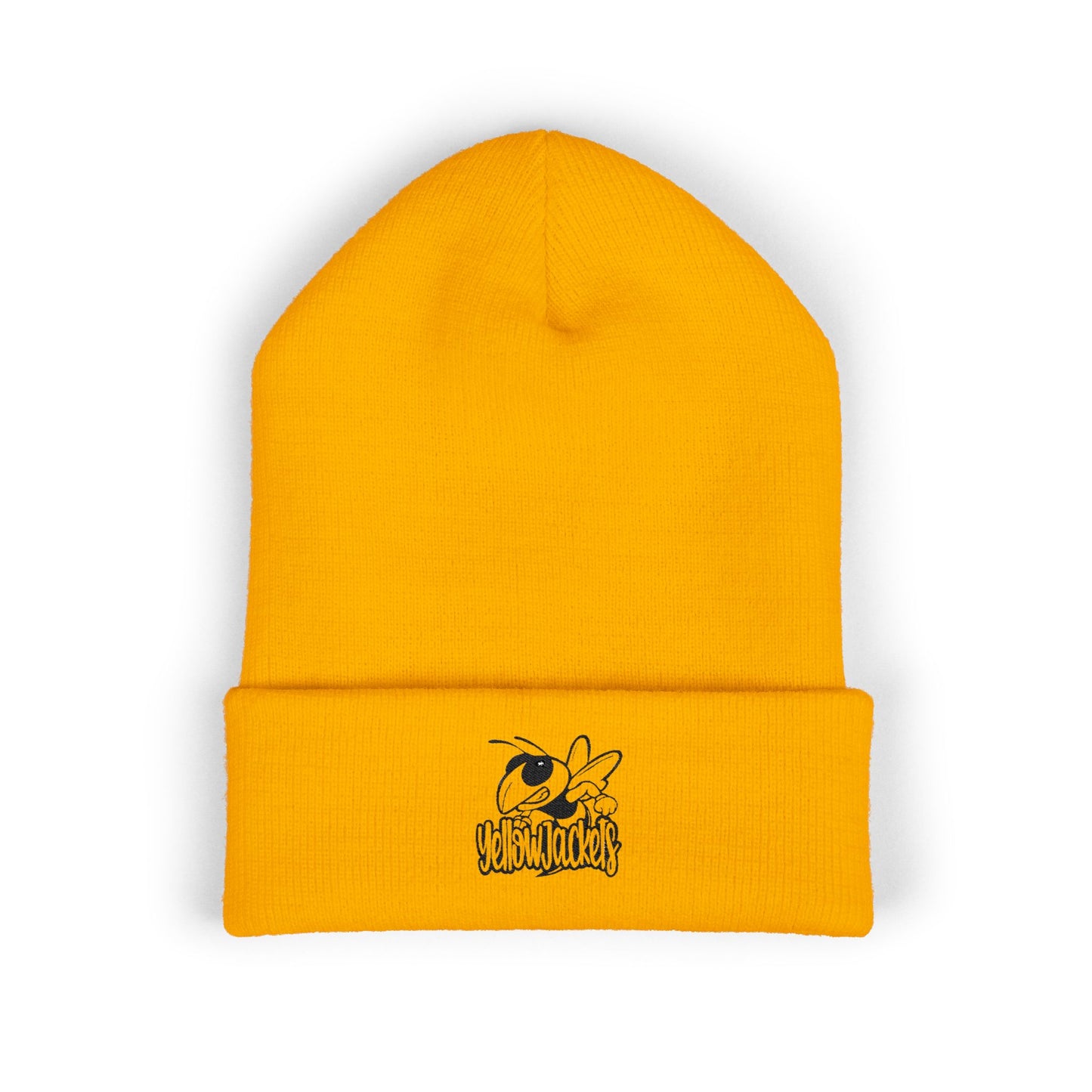Yellowjackets Mascot Inspired Cuffed Beanie - Vibrant Embroidered Hat, Cozy Gift for Teachers, Students, athletes, and coaches!