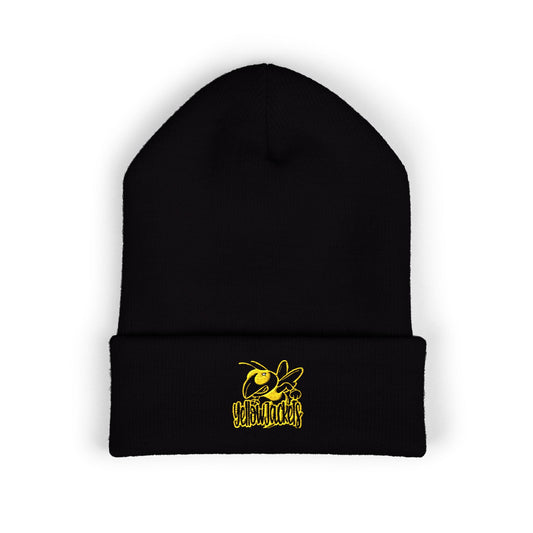 Yellow Jackets Embroidered School Spirit Cuffed Beanie, Winter Hat, Unisex Beanie