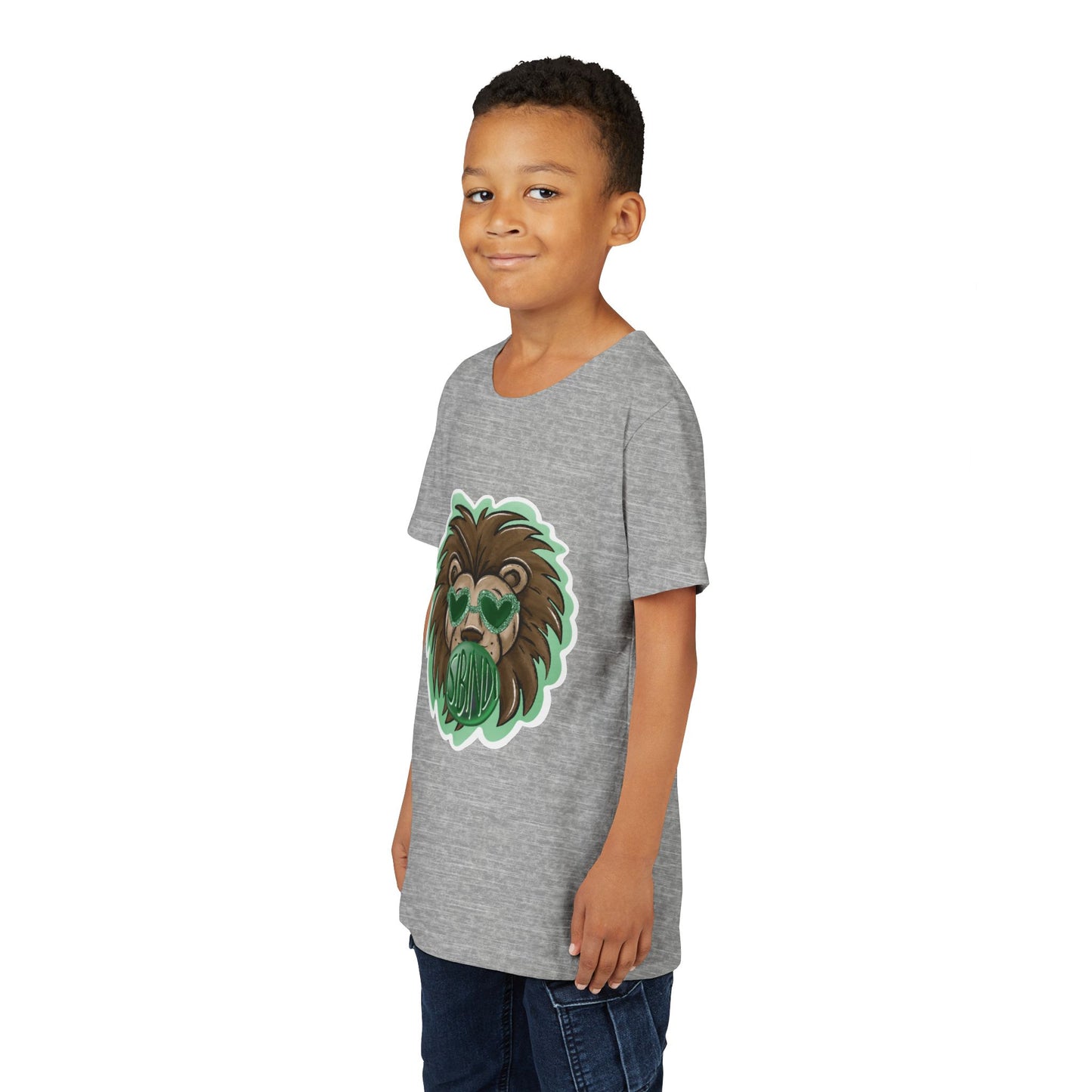 Kids Isibindi House Lion Tee, Kids Animal Shirt, Green Lion T-Shirt, Fun Graphic Tee