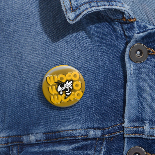 Wofo YellowJackets school spirit badge, Unique Gifts for Friends, Badge Collectors, Fun Party Favors, Trendy Fashion Accessories