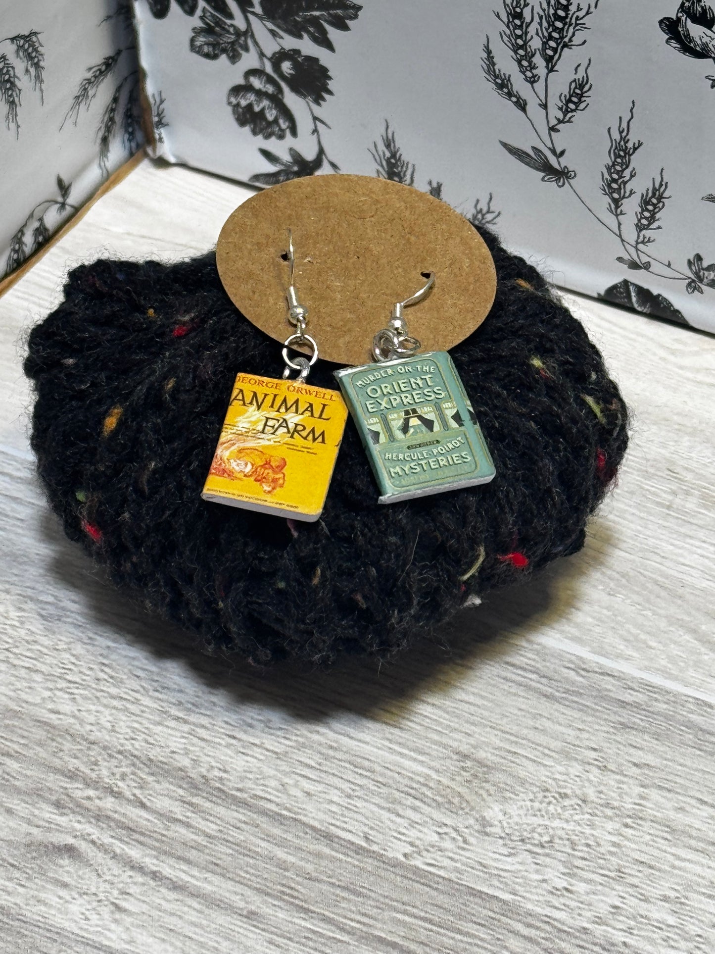 Assorted Book Cover Dangle Earrings