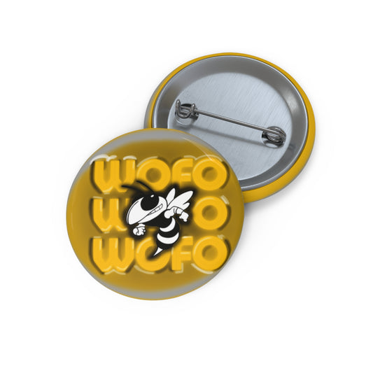 Wofo YellowJackets school spirit badge, Unique Gifts for Friends, Badge Collectors, Fun Party Favors, Trendy Fashion Accessories