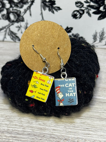 Assorted Book Cover Dangle Earrings