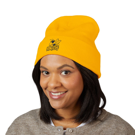 Yellowjackets Mascot Inspired Cuffed Beanie - Vibrant Embroidered Hat, Cozy Gift for Teachers, Students, athletes, and coaches!