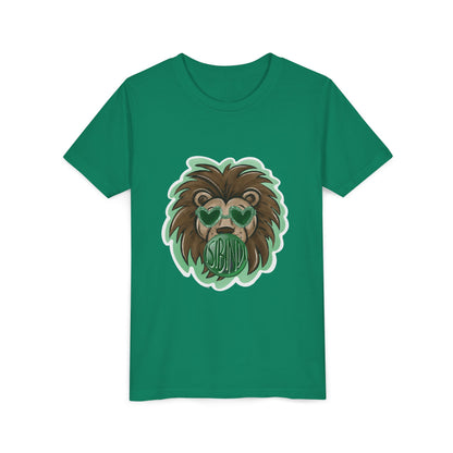 Kids Isibindi House Lion Tee, Kids Animal Shirt, Green Lion T-Shirt, Fun Graphic Tee