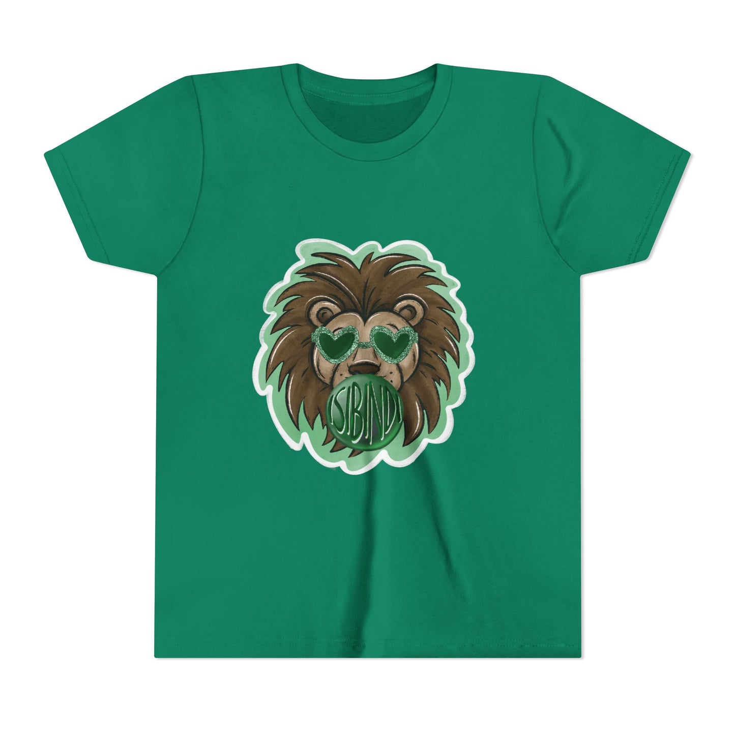 Kids Isibindi House Lion Tee, Kids Animal Shirt, Green Lion T-Shirt, Fun Graphic Tee