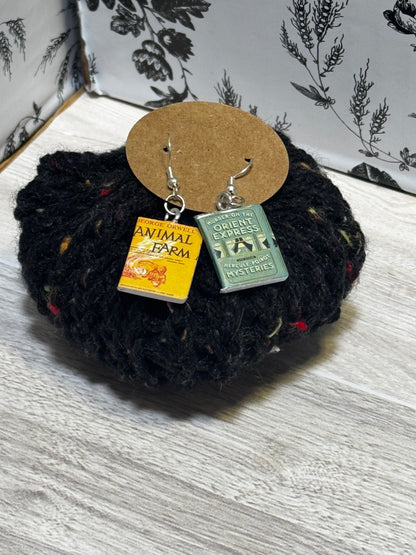 Assorted Book Cover Dangle Earrings